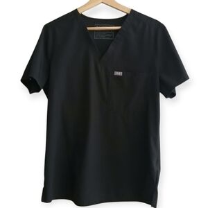 Figs FREEx Catarina Short Sleeve Scrub Top Black Discontinued Style Medium